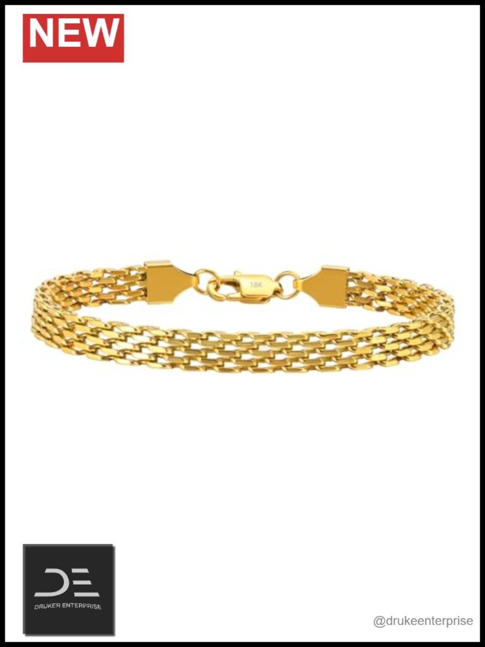 18K Gold Mesh Bracelet Women's Tennis Bracelet Chain